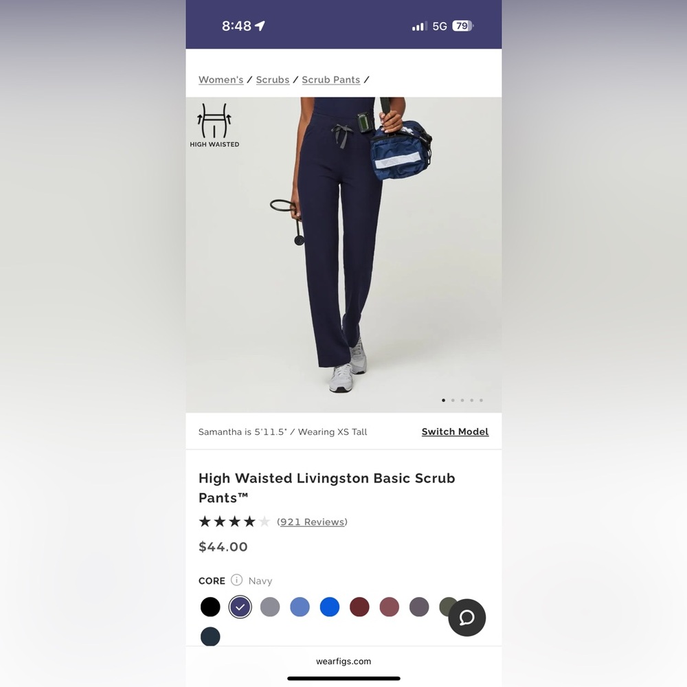Women’s figs high waisted Livingston scrub pants